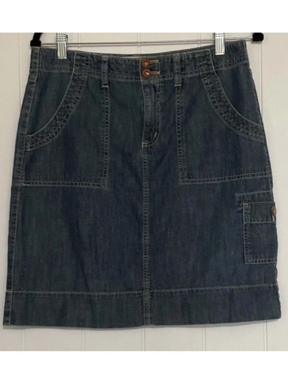 G.H. Bass & Co. Blue Denim Utility Mini Skirt - Picture 2 of 7